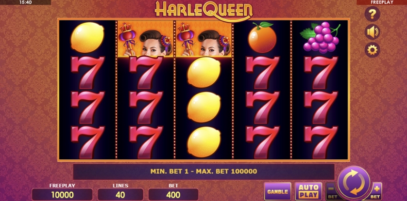 The gameplay of the Harlequeen slot