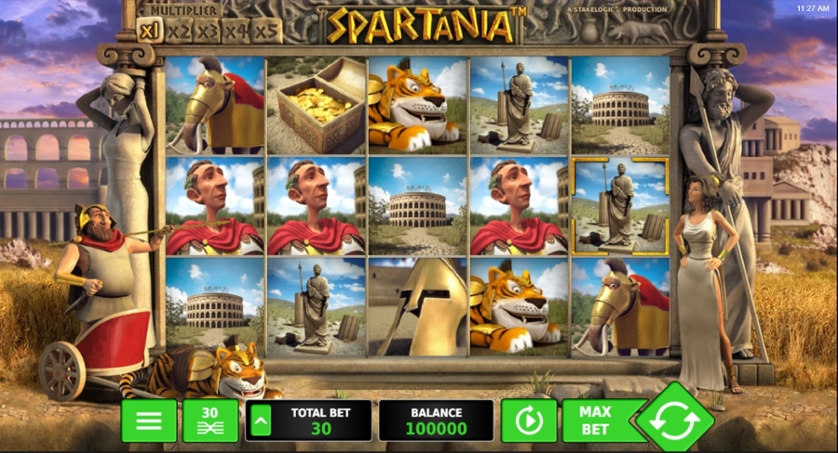 Interfaz de tragamonedas Spartania