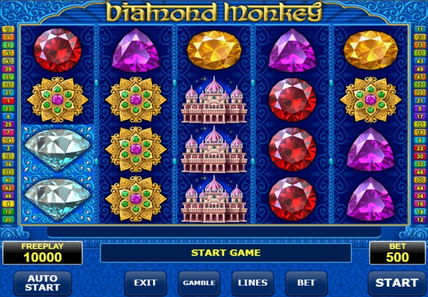Jogabilidade do slot Diamond Monkey
