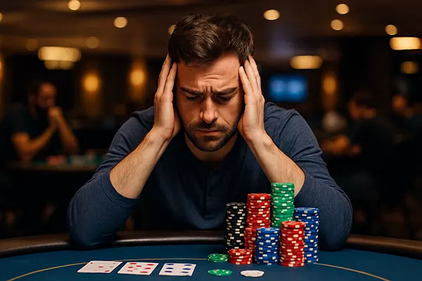 Spieler mit Pokerchips